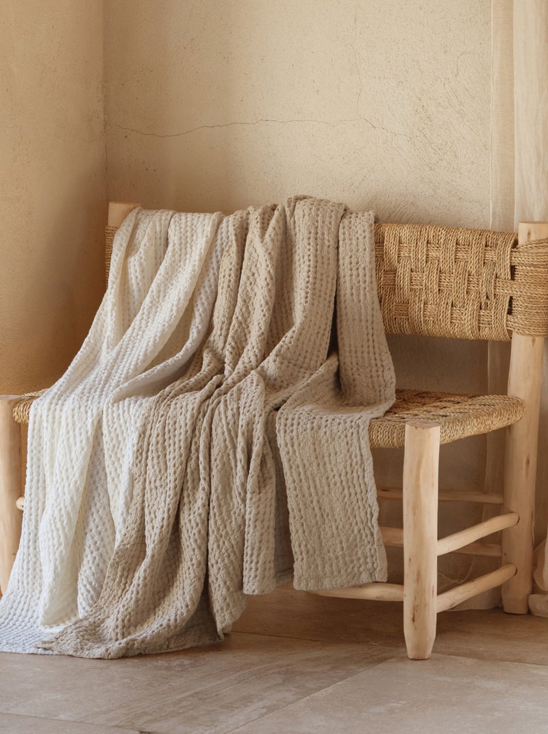 Coperta in cotone goffrato Ecru - Kiabi