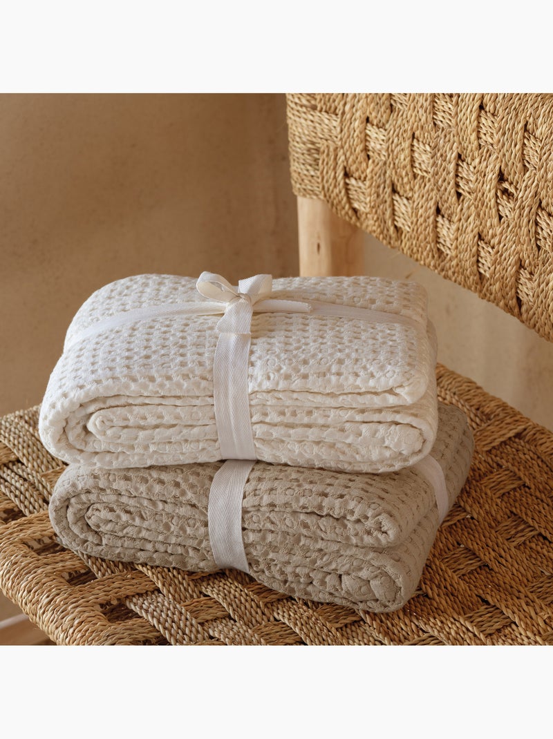 Coperta in cotone goffrato Verderame - Kiabi