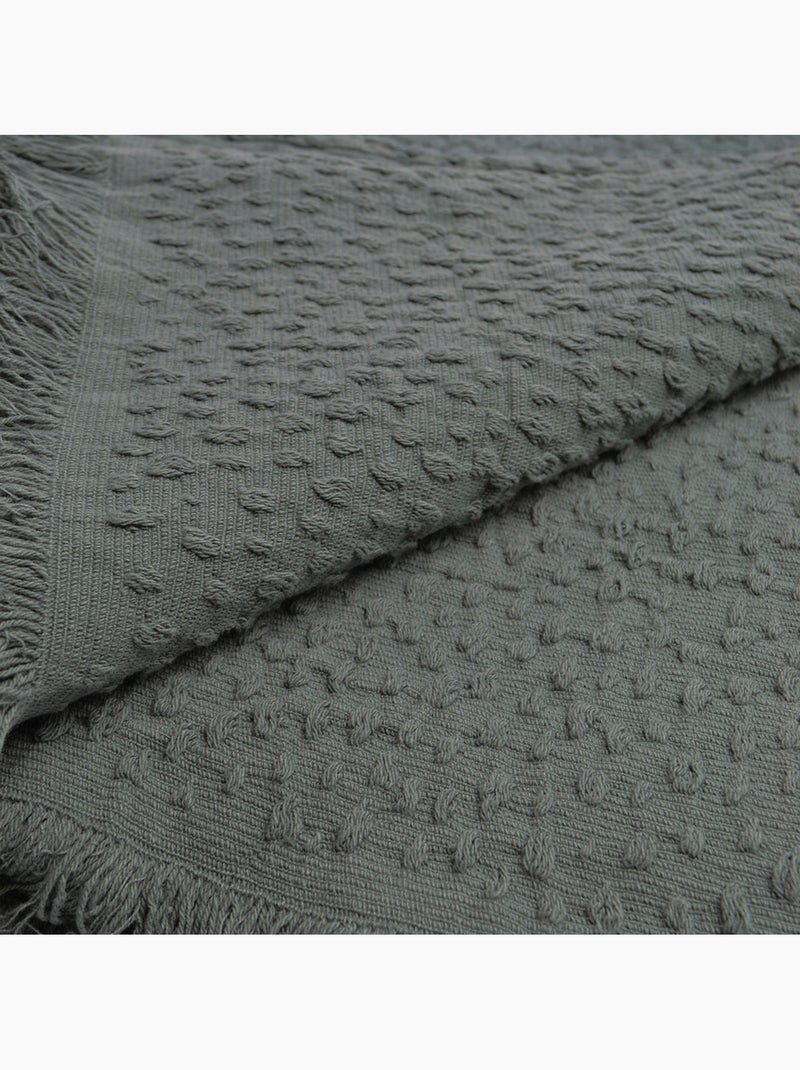 Coperta in cotone jacquard con motivo a goccia Cachi - Kiabi
