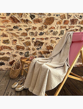 Coperta in cotone jacquard con motivo a goccia