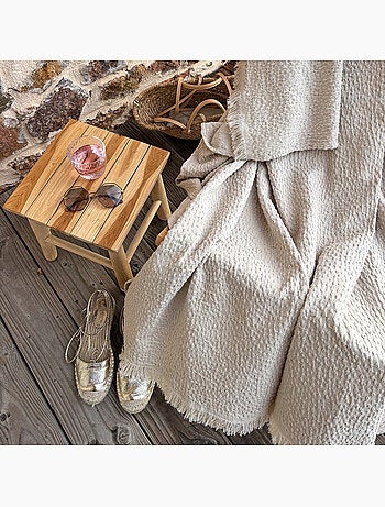 Coperta in cotone jacquard con motivo a goccia