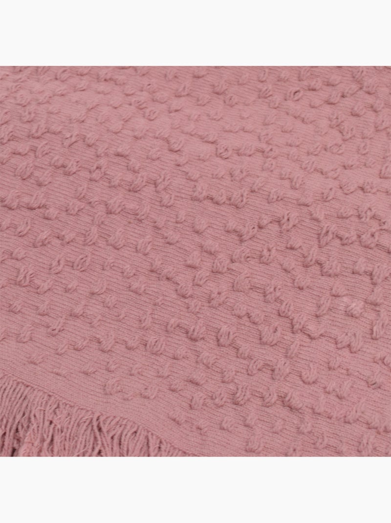 Coperta in cotone jacquard con motivo a goccia Rosa - Kiabi