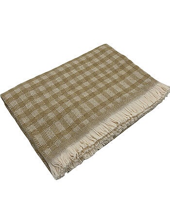 Coperta in cotone jacquard con motivo gingham
