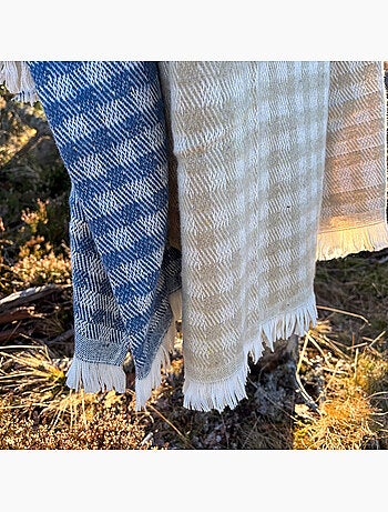 Coperta in cotone jacquard con motivo gingham