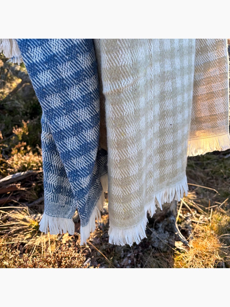 Coperta in cotone jacquard con motivo gingham Beige - Kiabi