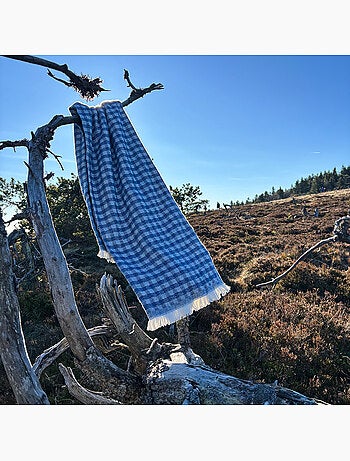 Coperta in cotone jacquard con motivo gingham
