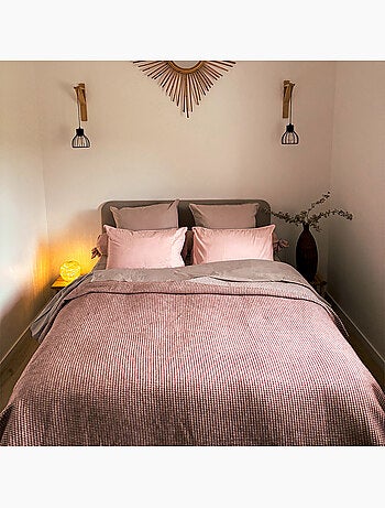 Coperta in cotone jacquard con motivo gingham