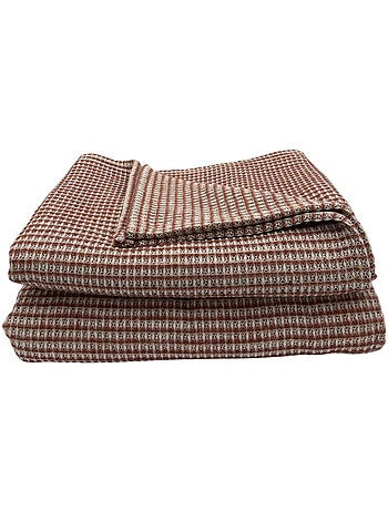 Coperta in cotone jacquard con motivo gingham