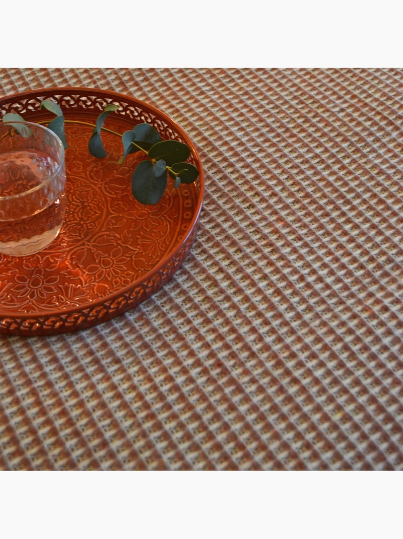 Coperta in cotone jacquard con motivo gingham Terracotta - Kiabi