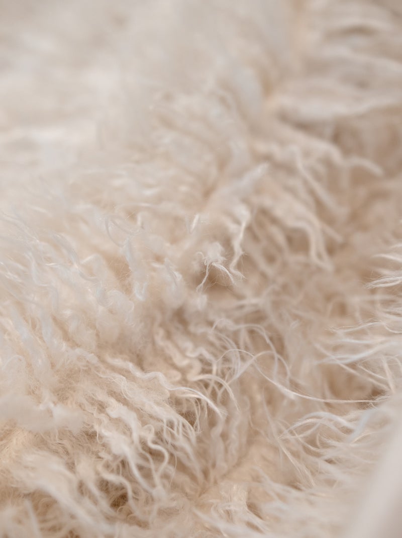 Coperta in finta pelliccia a pelo lungo Beige conchiglia - Kiabi