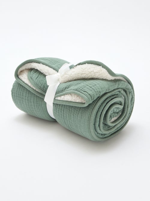 Coperta in garza di cotone e pile - Kiabi