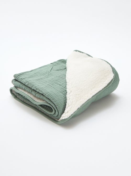 Coperta in garza di cotone e pile - Kiabi