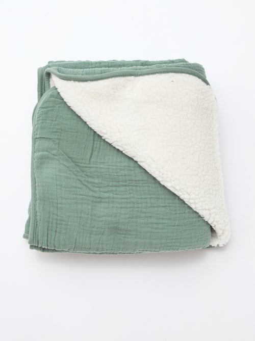 Coperta in garza di cotone e pile - Kiabi