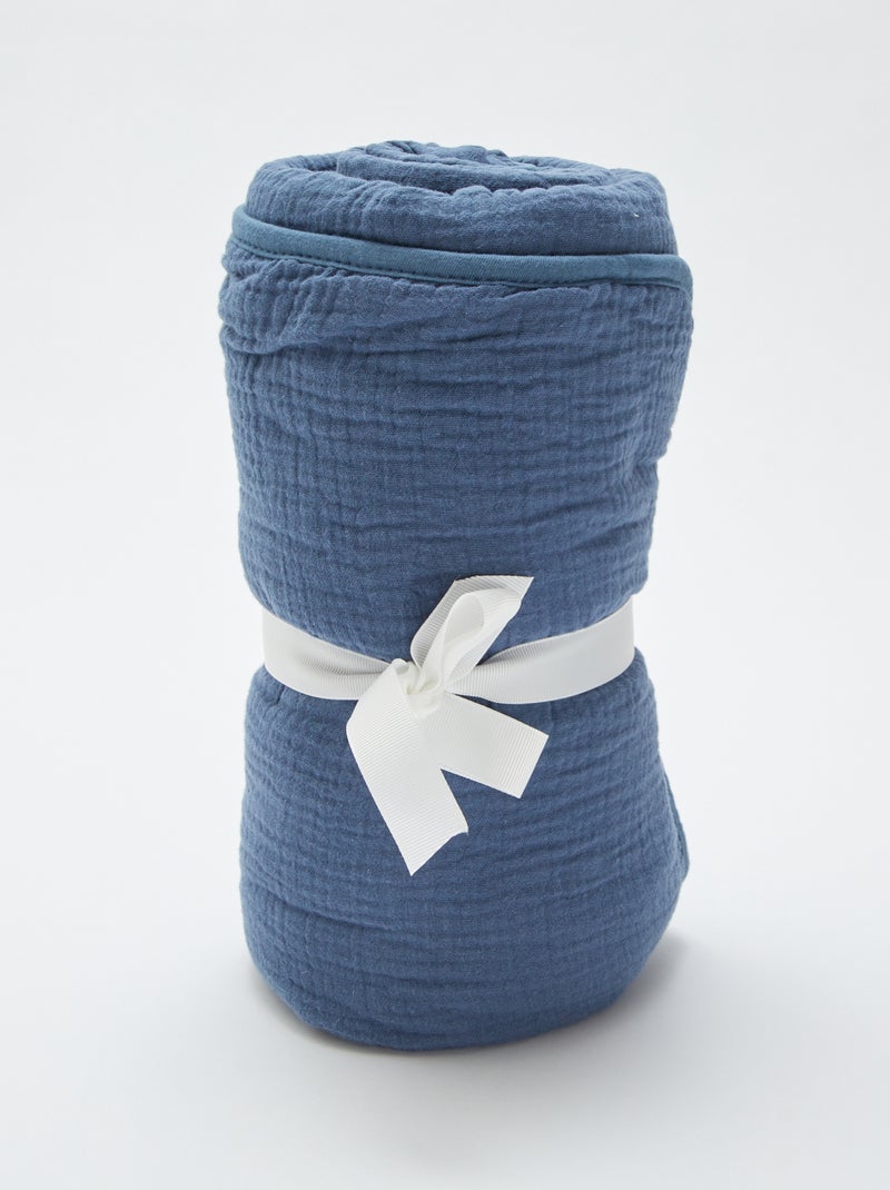 Coperta in garza di cotone quadrato neonato in garza di cotone BLU - Kiabi