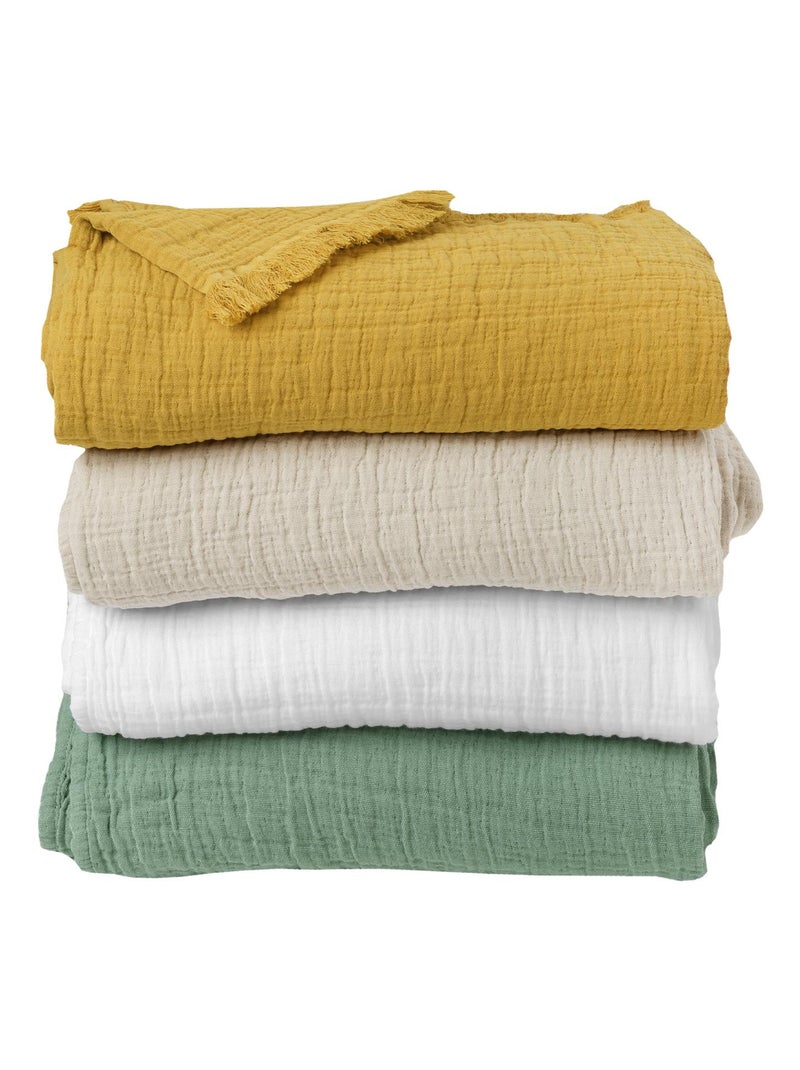 Coperta in garza di cotone trapuntata Bianco - Kiabi