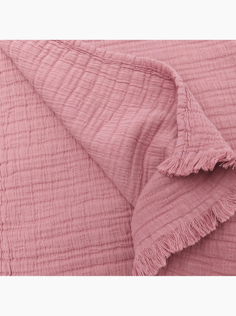 Coperta in garza di cotone trapuntata Rosa - Kiabi