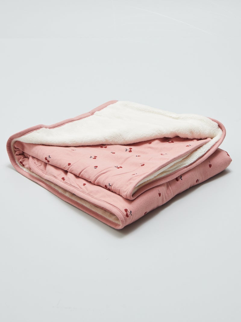 Coperta in jersey a 'fiori' ROSA - Kiabi