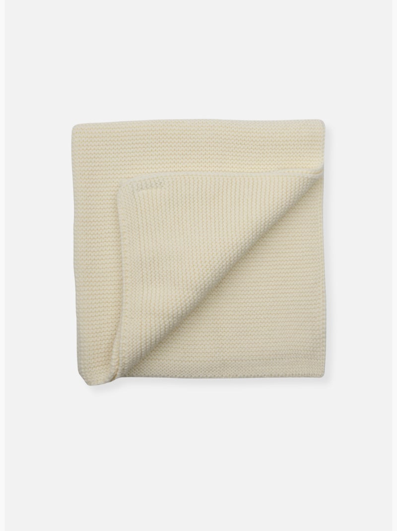 coperta in lana merino al 100% Ecru - Kiabi