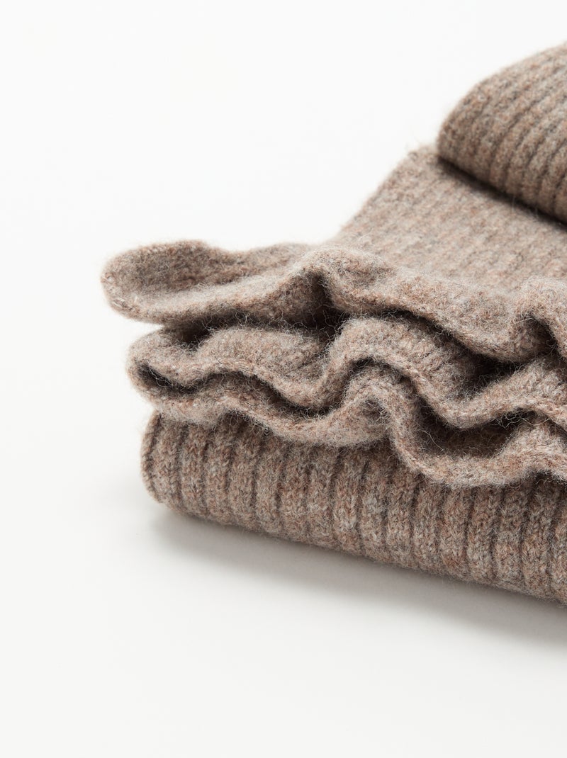 Coperta in maglia Beige - Kiabi