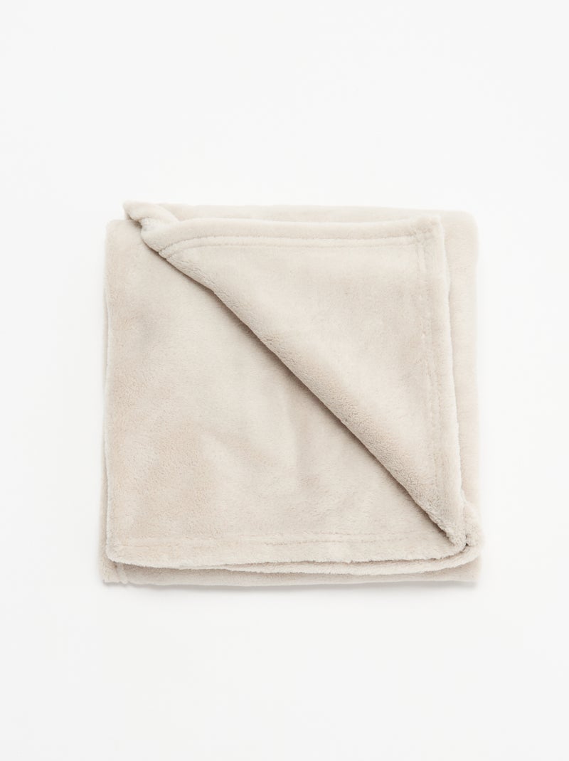 Coperta in pile tinta unita Beige - Kiabi
