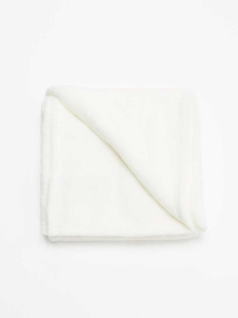 Coperta in pile tinta unita Bianco - Kiabi