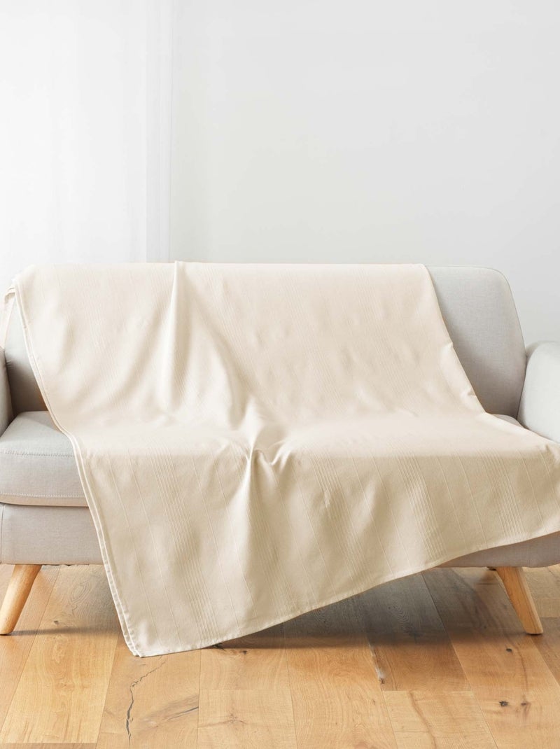 Coperta in policotone leggera e versatile Beige conchiglia - Kiabi