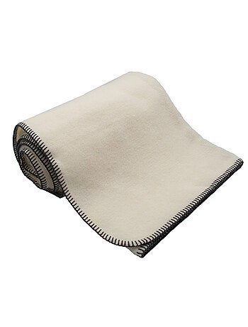 Coperta in pura lana vergine con finitura a punto cavallo
