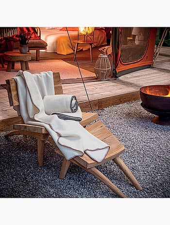 Coperta in pura lana vergine con finitura a punto cavallo