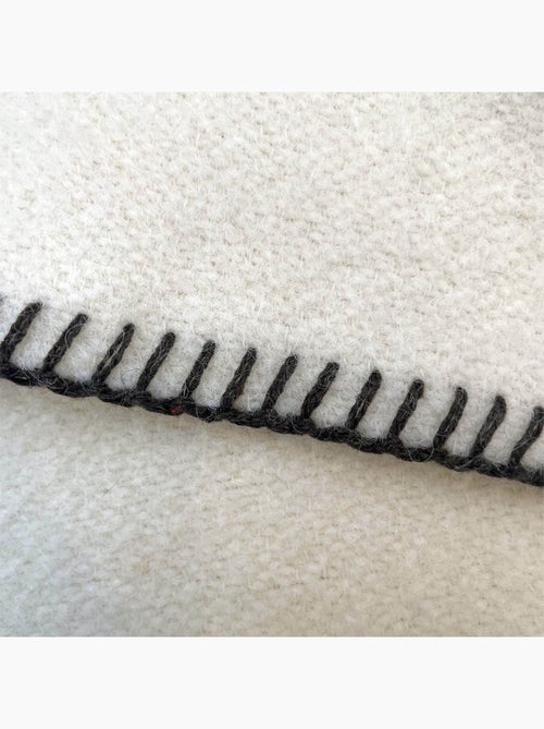 Coperta in pura lana vergine con finitura a punto cavallo - Kiabi