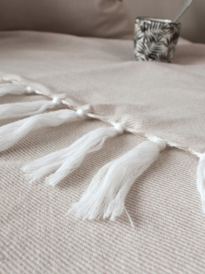 Coperta jacquard Beige - Kiabi