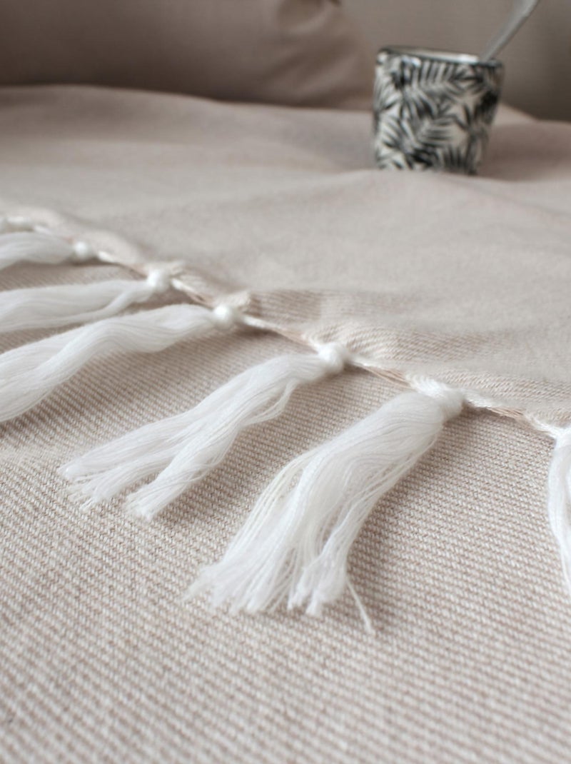Coperta jacquard Beige - Kiabi
