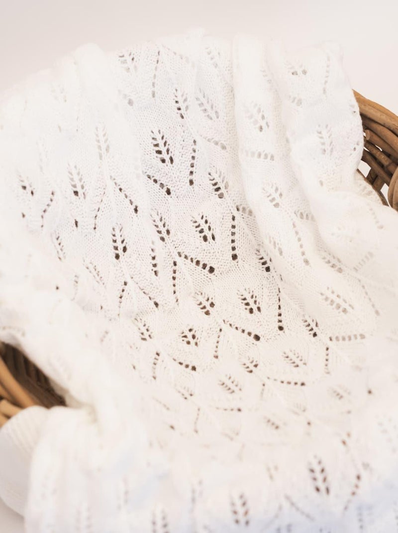 Coperta neonato effetto uncinetto Bianco - Kiabi