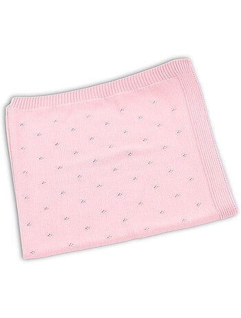 Coperta neonato in maglia traforata 50% lana 50% acrilico