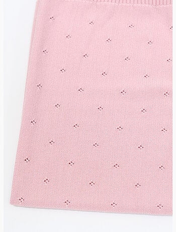 Coperta neonato in maglia traforata 50% lana 50% acrilico