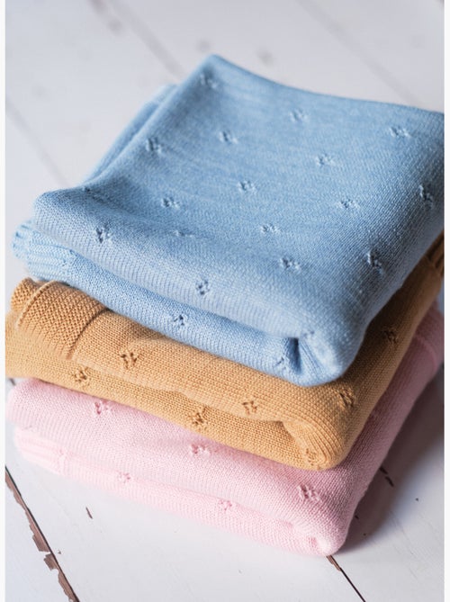 Coperta neonato in maglia traforata 50% lana 50% acrilico - Kiabi