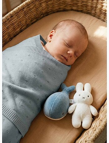 Coperta neonato in maglia traforata
