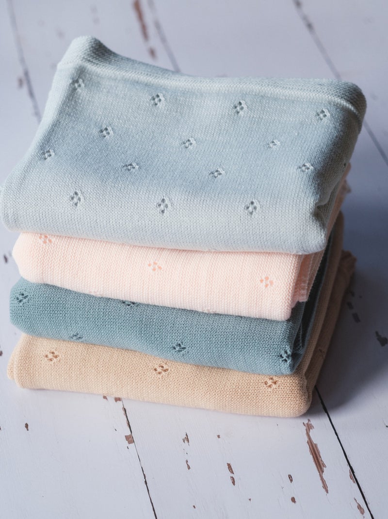 Coperta neonato in maglia traforata Grigio - Kiabi