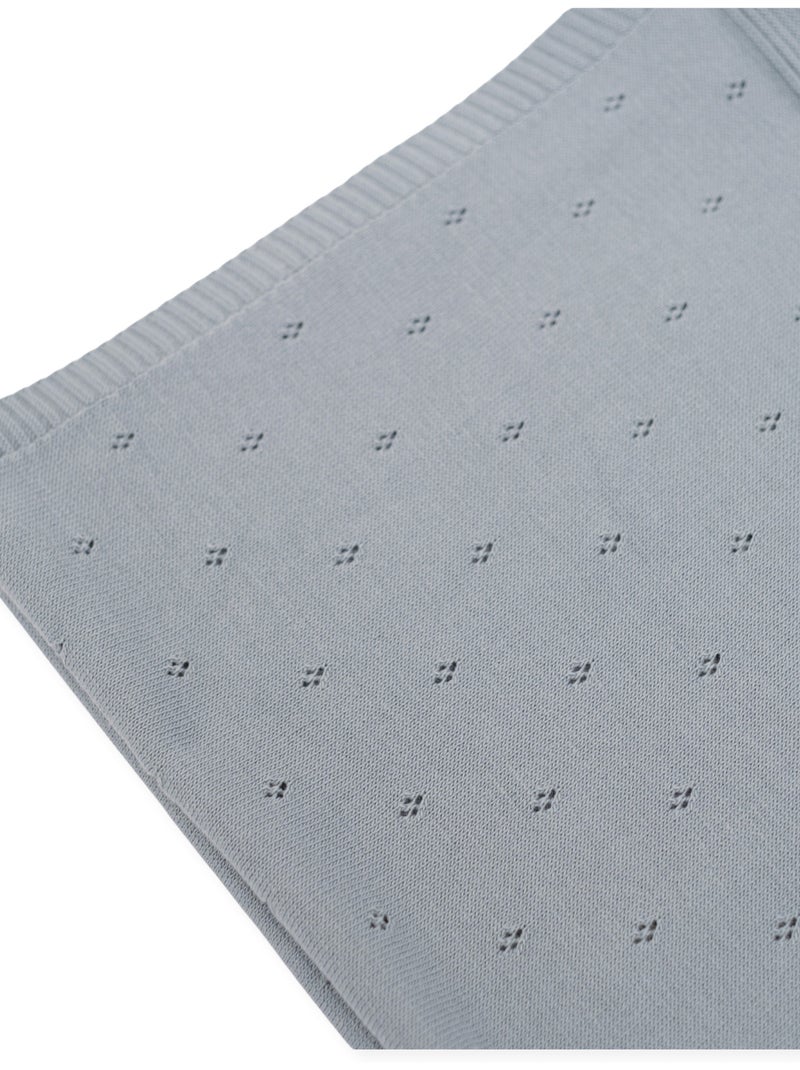 Coperta neonato in maglia traforata Grigio - Kiabi