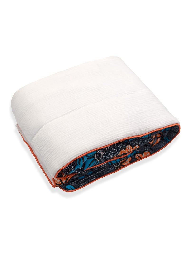 Coperta neonato reversibile in wax e doppia garza | sevira kids | sevira kids Bianco Multicolore - Kiabi