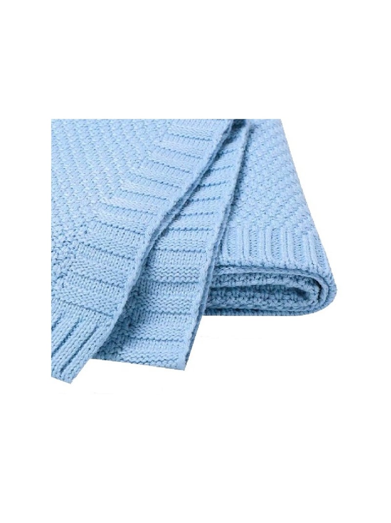 Coperta per neonati lavorata a maglia di Les Chatounets Blu - Kiabi
