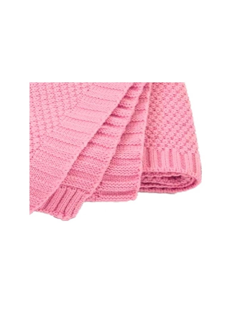 Coperta per neonati lavorata a maglia di Les Chatounets Rosa - Kiabi