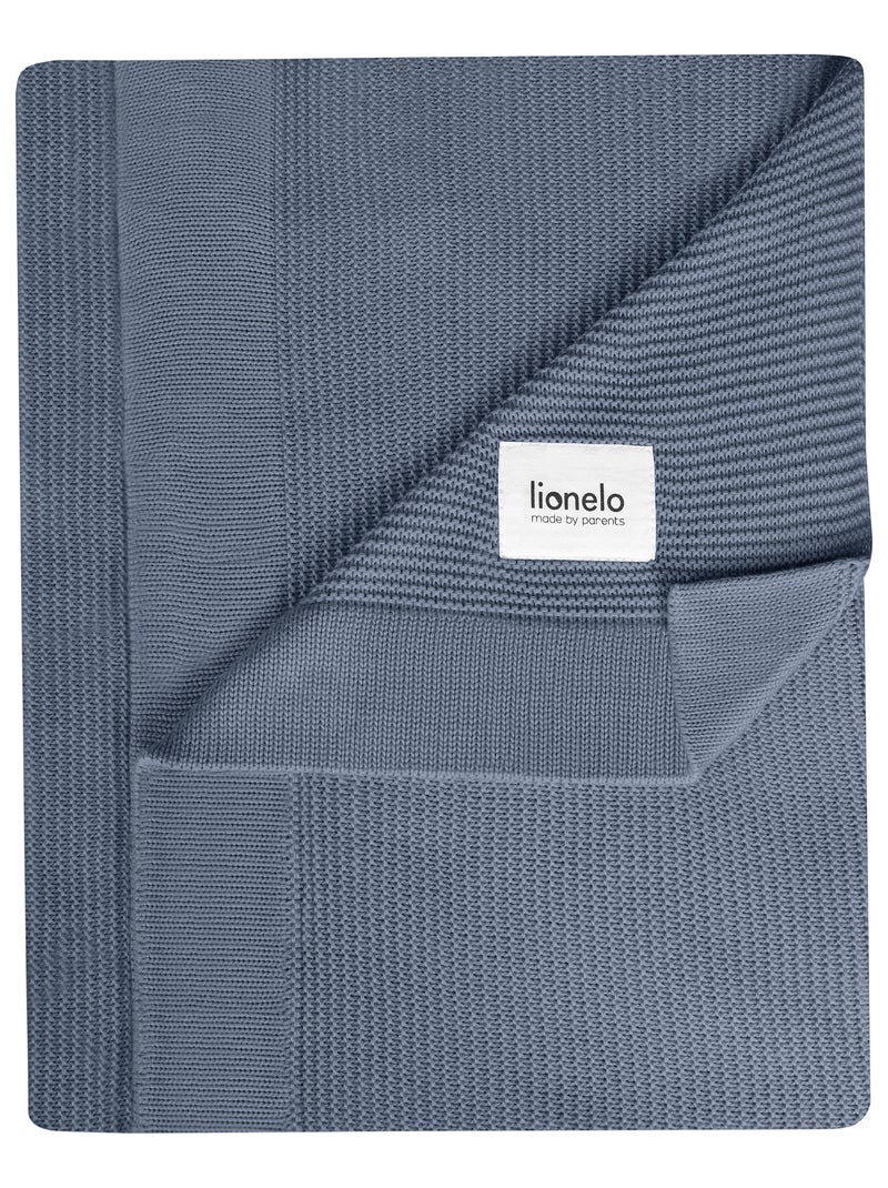 Coperta per neonati LIONELO 100% cotone - Ipoallergenica - Antibatterica - 100 × 75 cm Blu - Kiabi