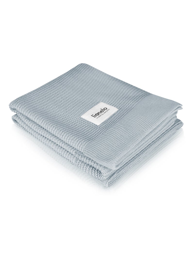 Coperta per neonati LIONELO 100% cotone - Ipoallergenica - Antibatterica - 100 × 75 cm Grigio - Kiabi