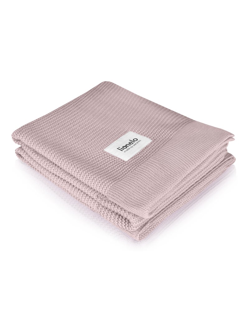 Coperta per neonati LIONELO 100% cotone - Ipoallergenica - Antibatterica - 100 × 75 cm Rosa - Kiabi
