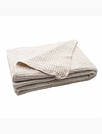 Coperta reversibile in cotone a nido d'ape