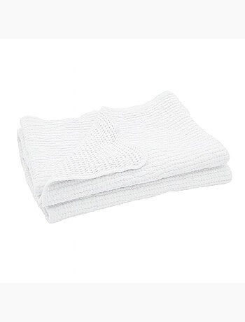 Coperta reversibile in cotone a nido d'ape
