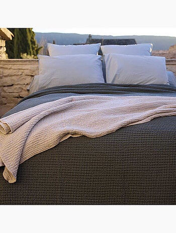 Coperta reversibile in cotone a nido d'ape