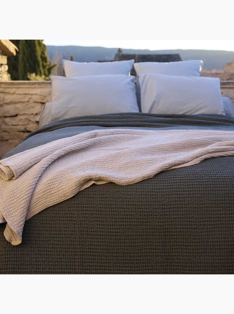 Coperta reversibile in cotone a nido d'ape Cachi - Kiabi