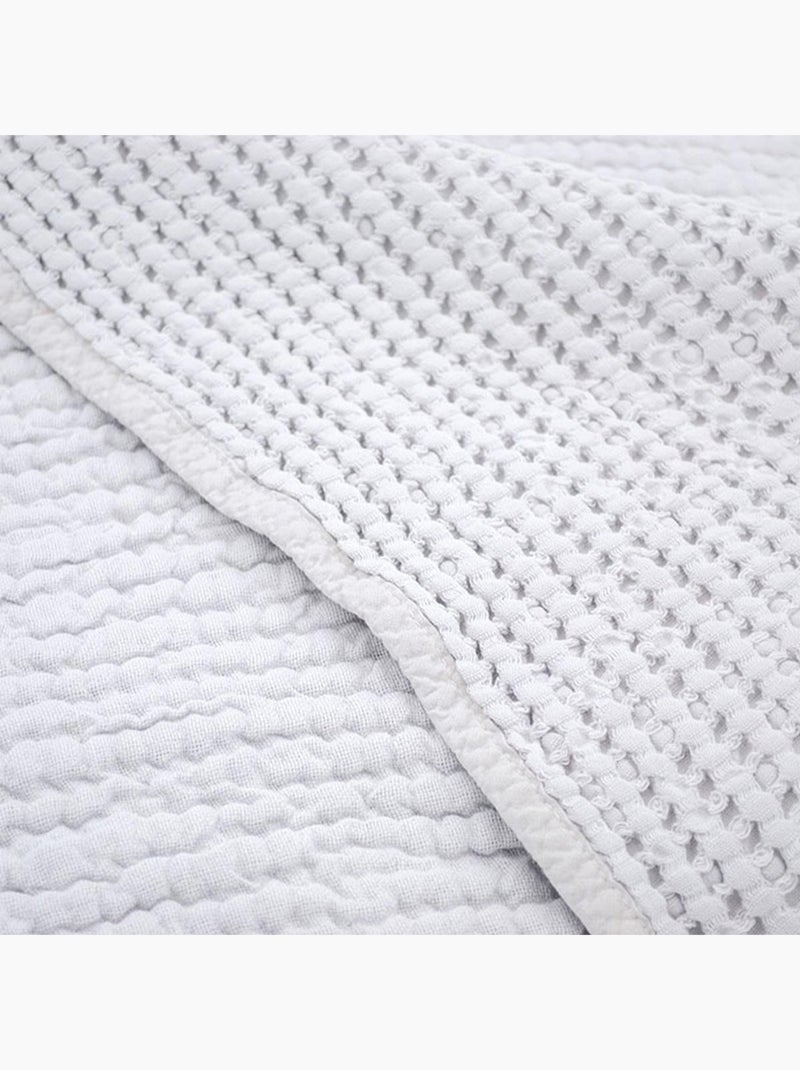 Coperta reversibile in cotone a nido d'ape Grigio perla - Kiabi