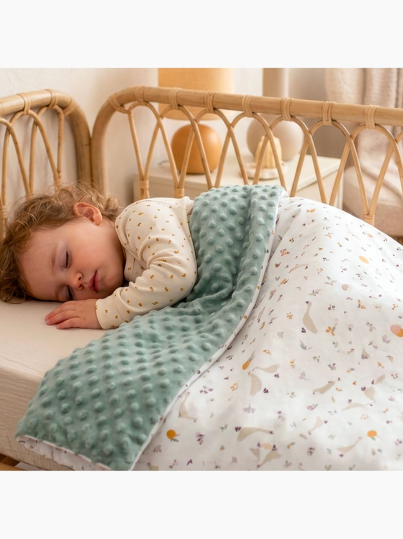 Coperta reversibile in minky per bambini | sevira kids | sevira kids Verde acqua - Kiabi